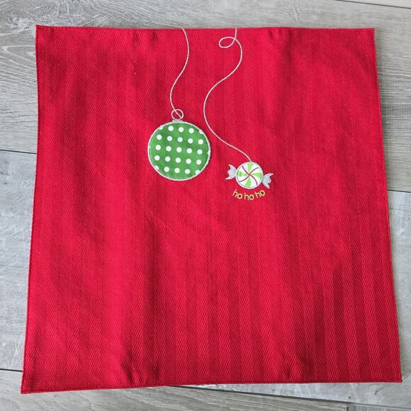 4 LENOX Christmas Holiday 15" Square Merry Bright Ho Ho Ho Fa La La Placemat Set - Picture 8 of 9